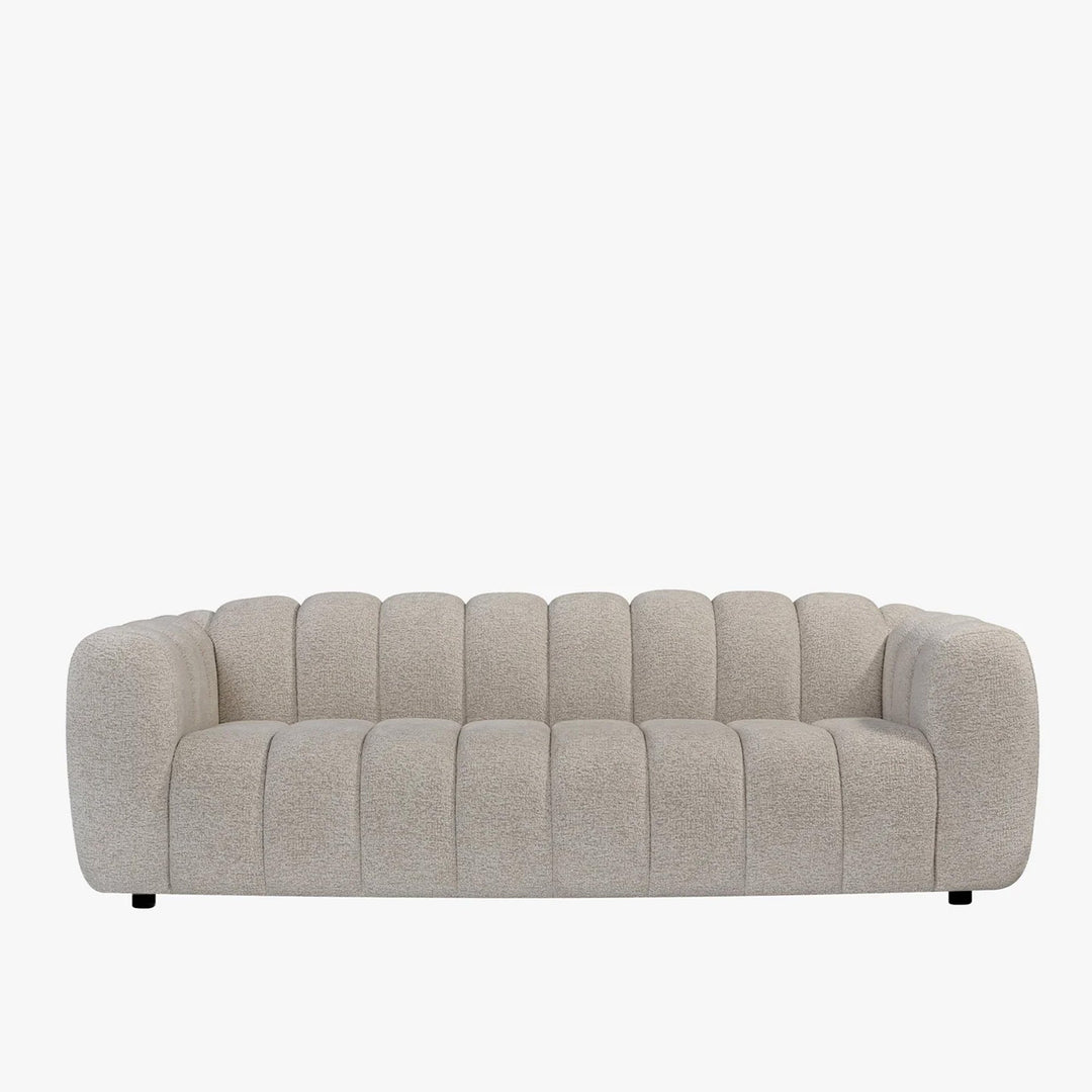 KALIS Canapé 3 places en tissu texturé beige - AMIRELLI