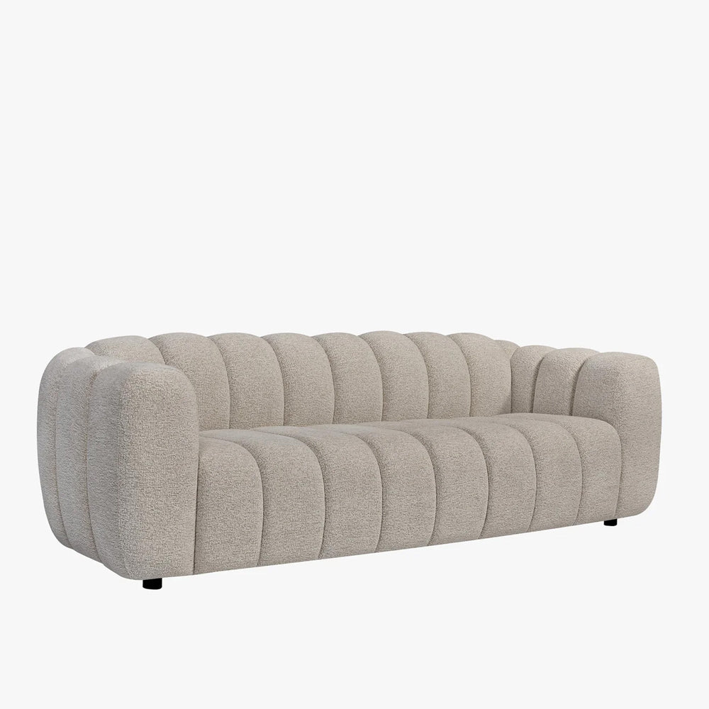 KALIS Canapé 3 places en tissu texturé beige - AMIRELLI