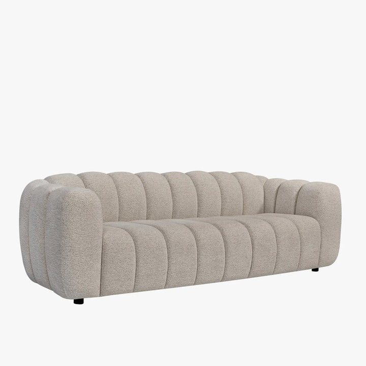 KALIS Canapé 3 places en tissu texturé beige - AMIRELLI