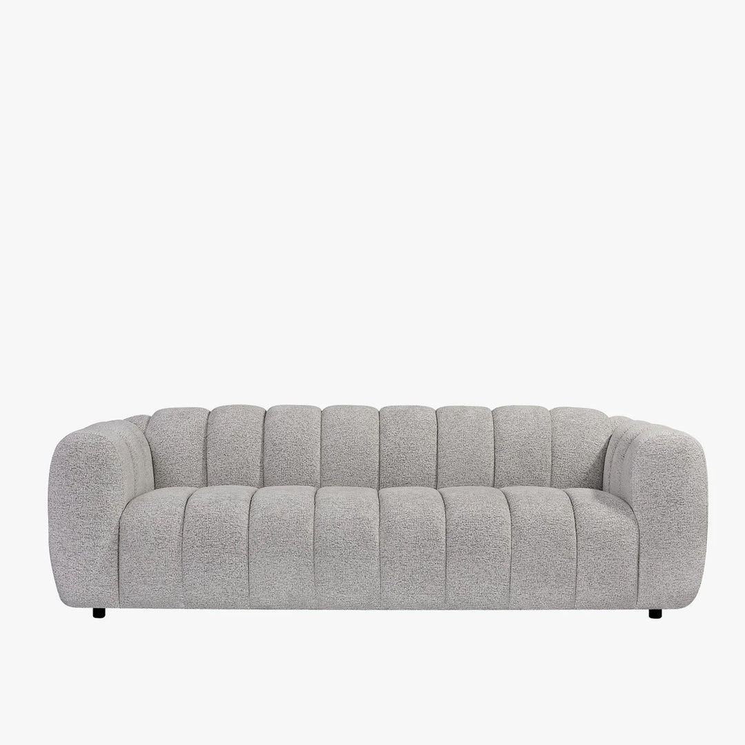 KALIS Canapé 3 places en tissu texturé gris - AMIRELLI