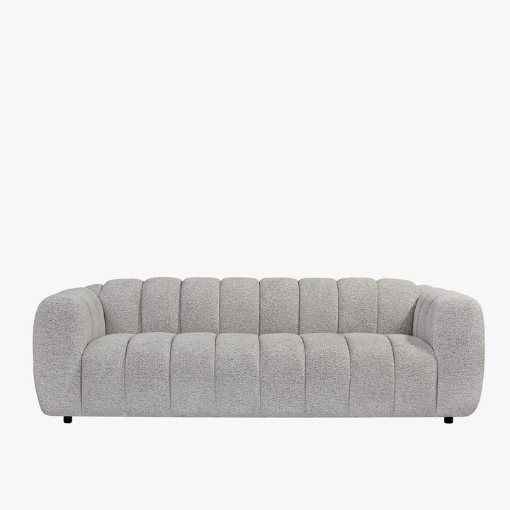 KALIS Canapé 3 places en tissu texturé gris - AMIRELLI