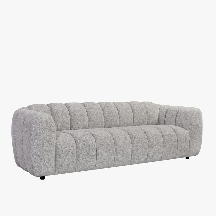 KALIS Canapé 3 places en tissu texturé gris - AMIRELLI