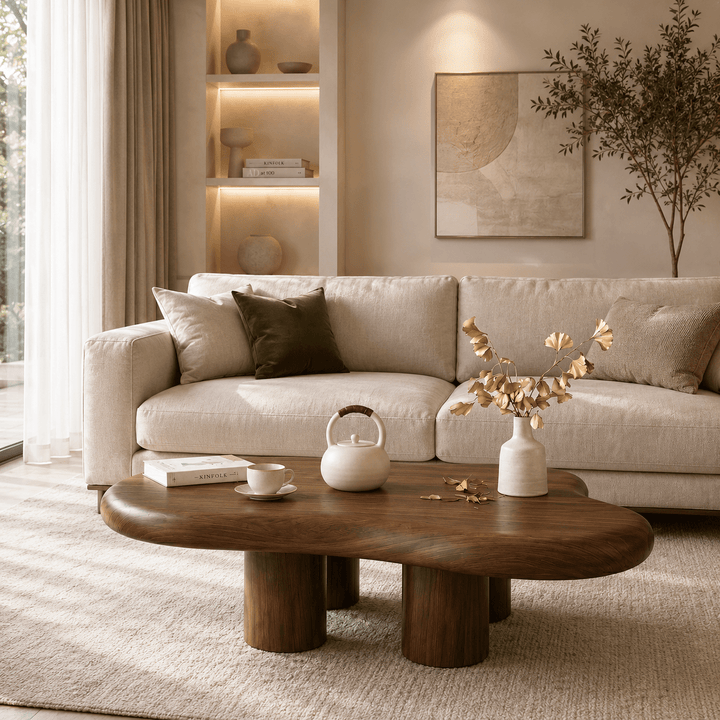KYOTO – Table basse organique en bois - AMIRELLI
