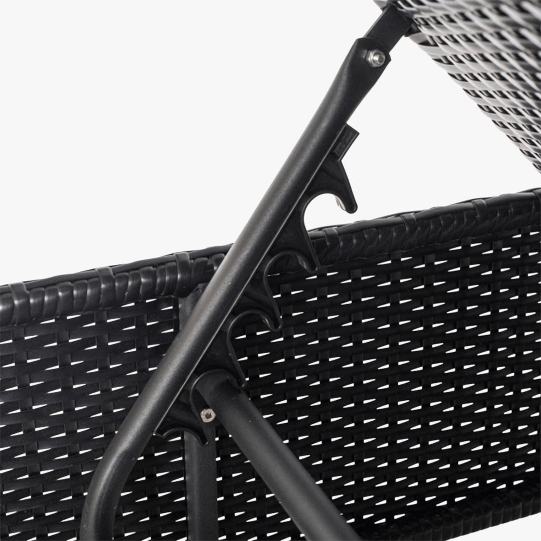 LARGO Fauteuil de jardin en rotin et tissu marron - AMIRELLI