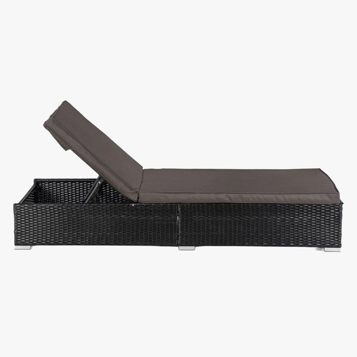 LARGO Fauteuil de jardin en rotin et tissu marron - AMIRELLI