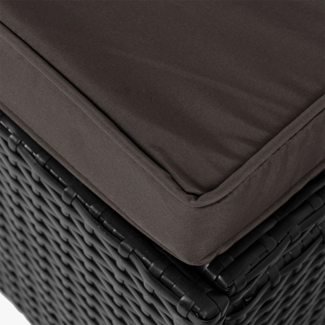 LARGO Fauteuil de jardin en rotin et tissu marron - AMIRELLI
