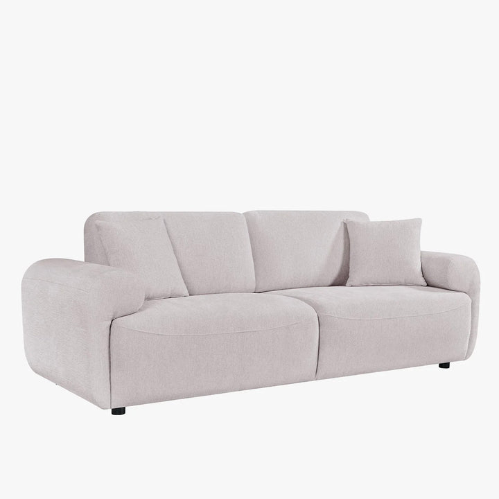 MARY Canapé 3 places avec dossier amovible en tissu beige - AMIRELLI