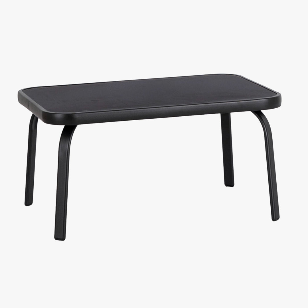 MINNESOTA Ensemble de mobilier de jardin 4 places avec table en verre noir - AMIRELLI
