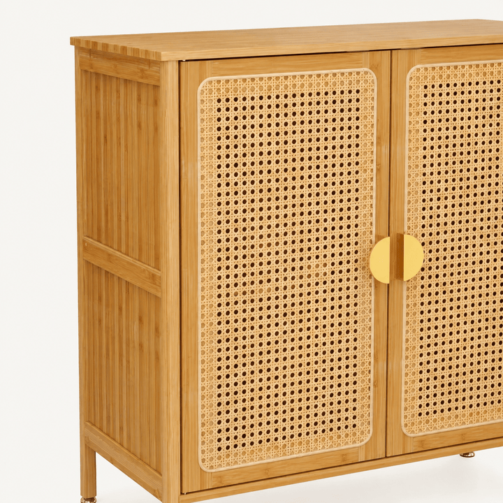 RIGA – Buffet en bois avec portes en cannage - AMIRELLI