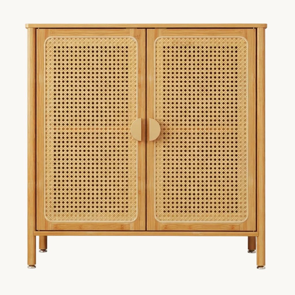 RIGA – Buffet en bois avec portes en cannage - AMIRELLI