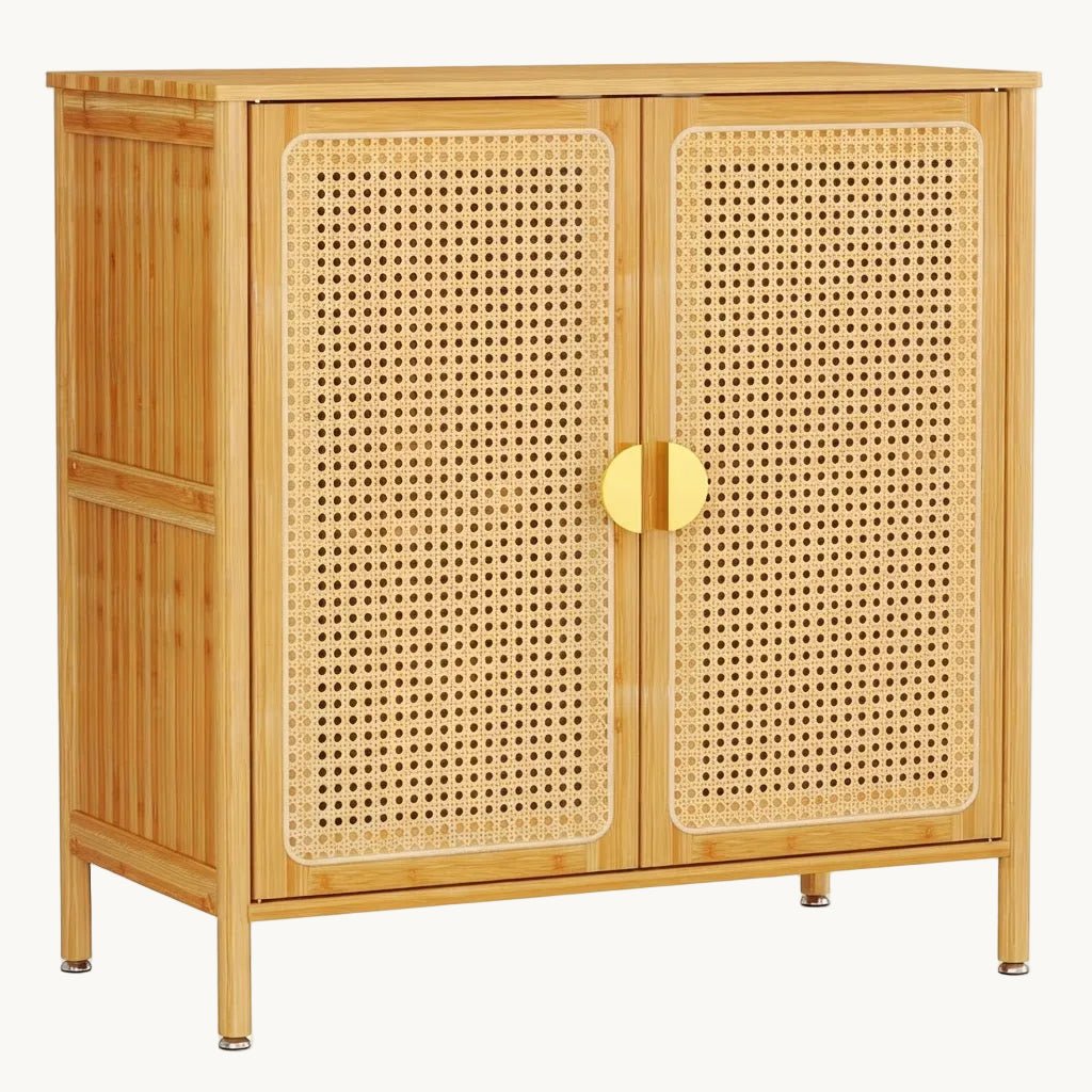 RIGA – Buffet en bois avec portes en cannage - AMIRELLI