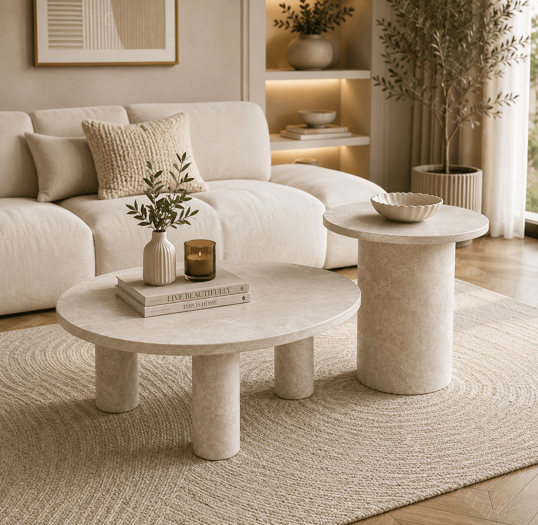 SANTORINI – Ensemble Table Basse &amp; Table d&