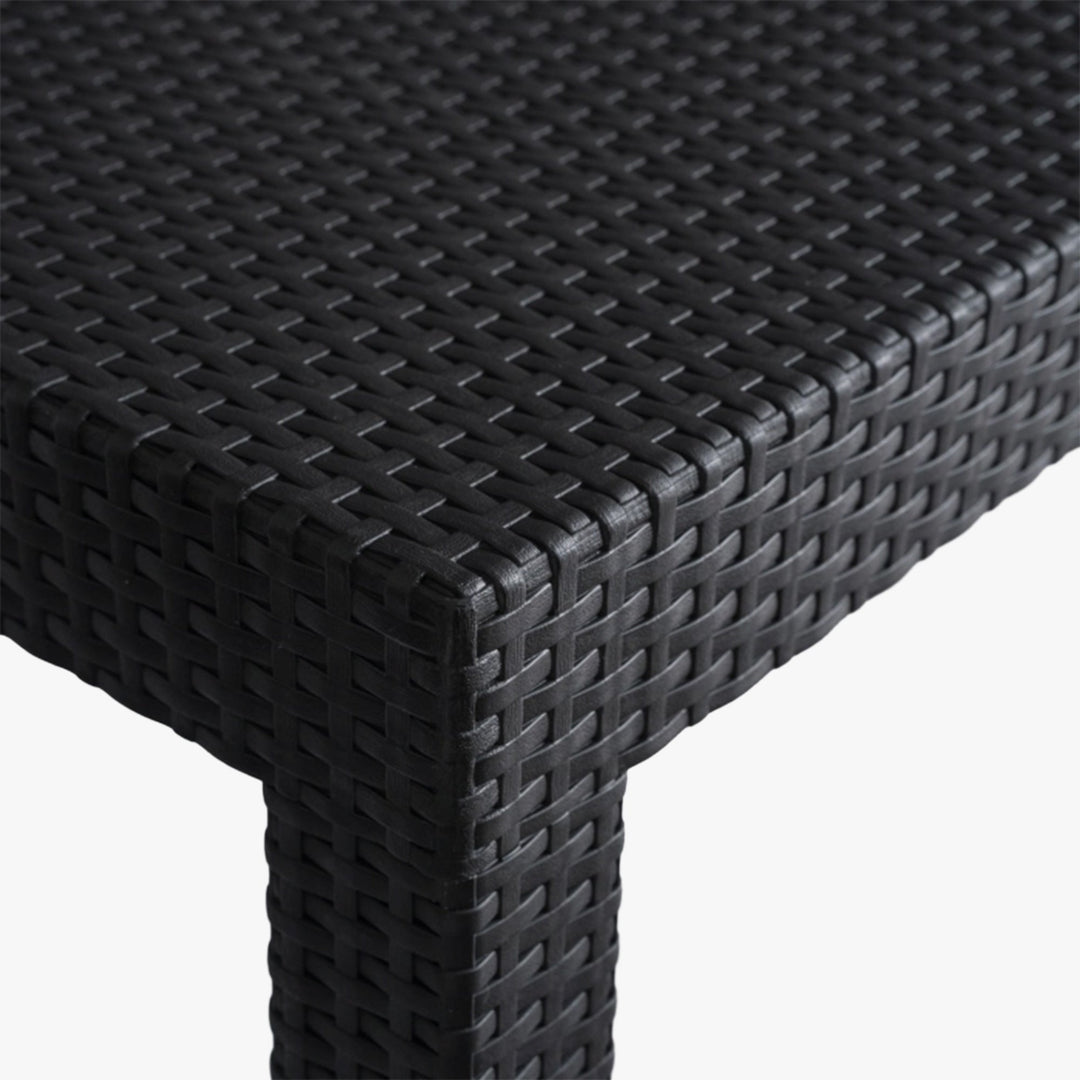 SAVIO Ensemble de mobilier de jardin 5 places avec table noir - AMIRELLI