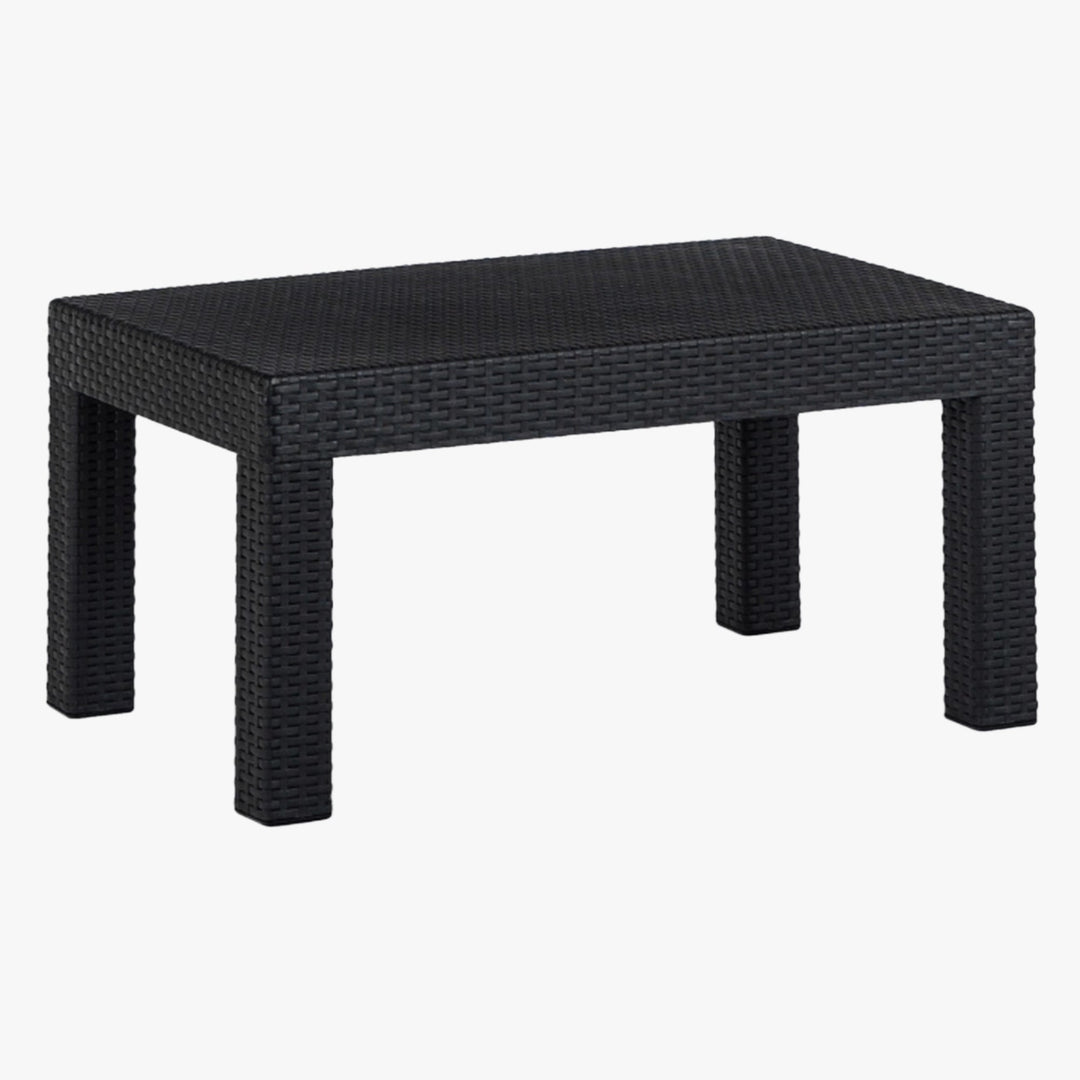 SAVIO Ensemble de mobilier de jardin 5 places avec table noir - AMIRELLI
