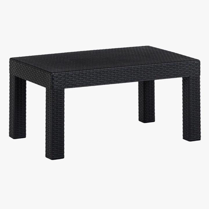 SAVIO Ensemble de mobilier de jardin 5 places avec table noir - AMIRELLI