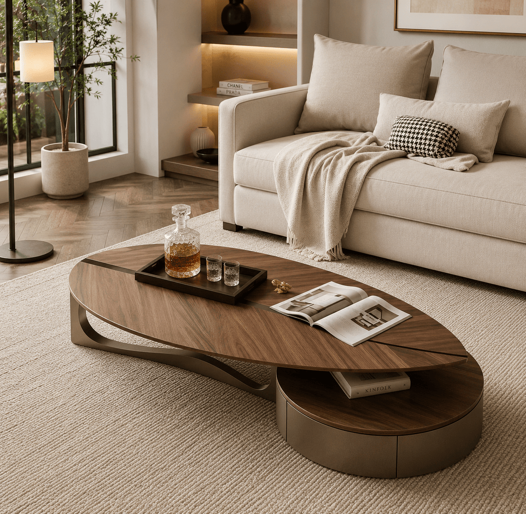 SEVILLE – Table Basse Design avec Rangement Intégré - AMIRELLI