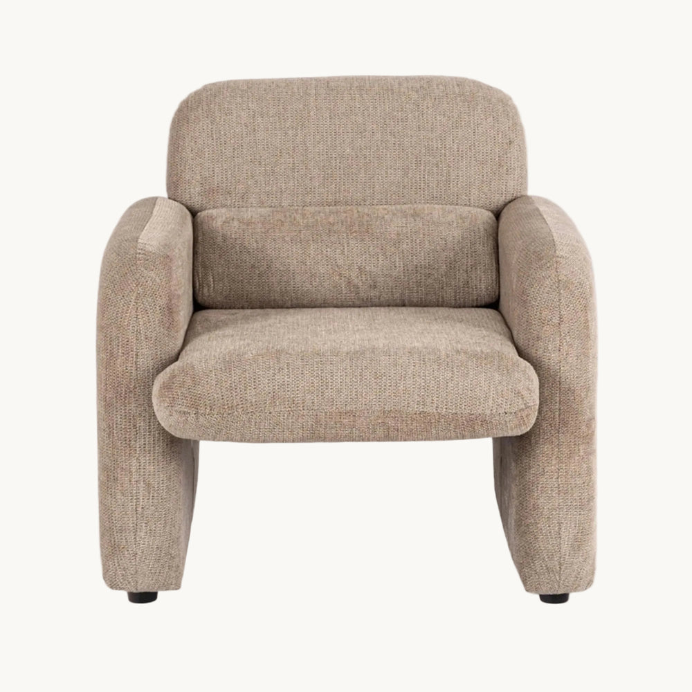 TOGO Fauteuil en tissu beige foncé - AMIRELLI