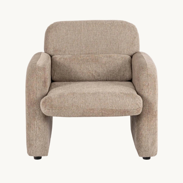 TOGO Fauteuil en tissu beige foncé - AMIRELLI
