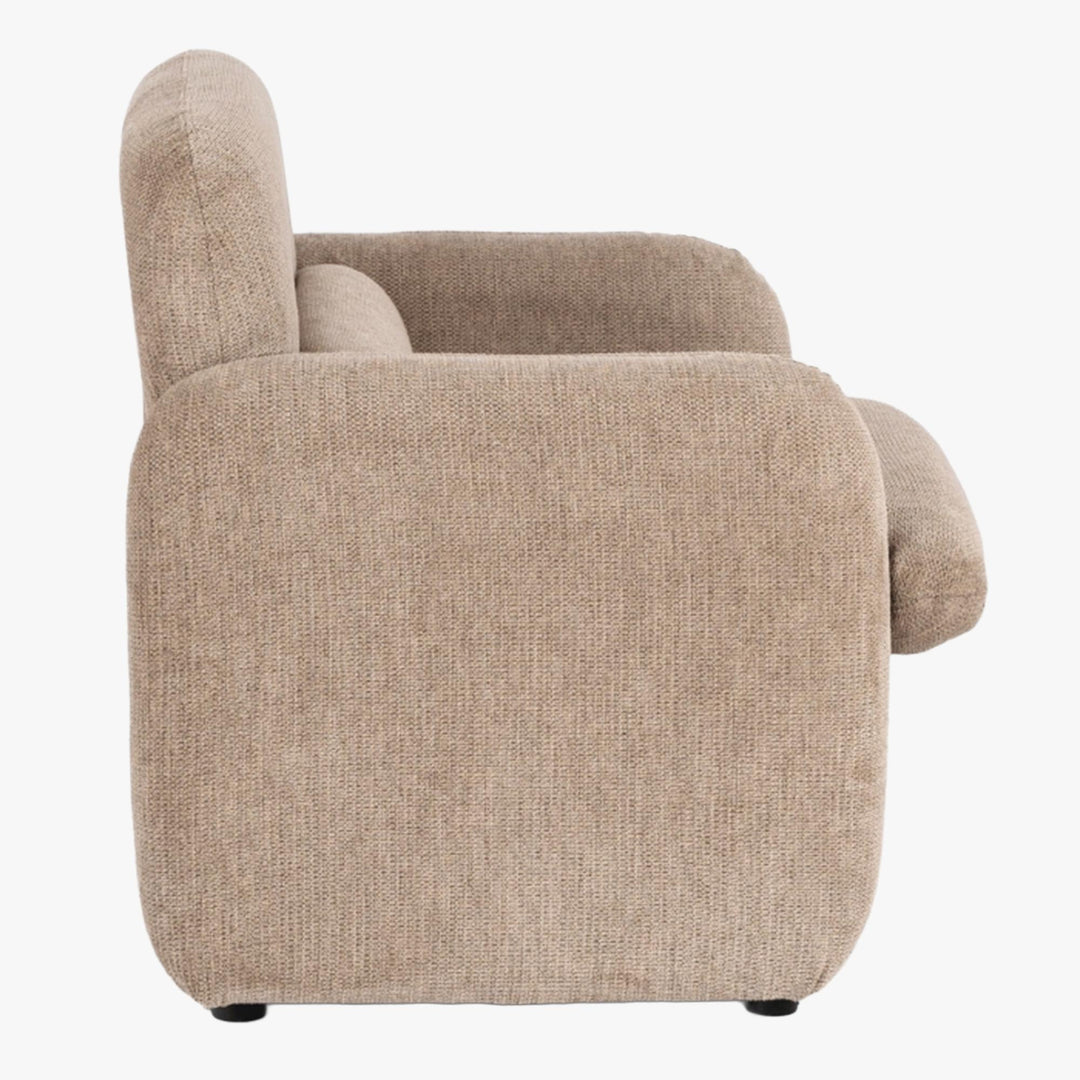 TOGO Fauteuil en tissu beige foncé - AMIRELLI