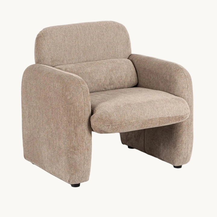 TOGO Fauteuil en tissu beige foncé - AMIRELLI